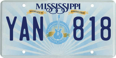 MS license plate YAN818