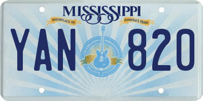 MS license plate YAN820