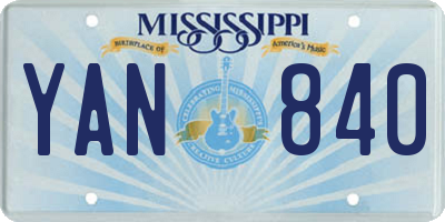 MS license plate YAN840