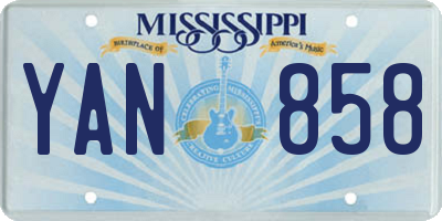 MS license plate YAN858