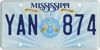 MS license plate YAN874
