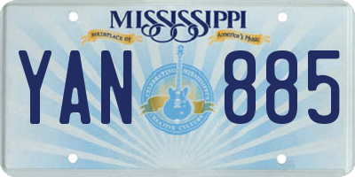 MS license plate YAN885