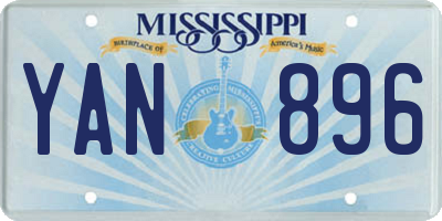 MS license plate YAN896