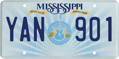 MS license plate YAN901