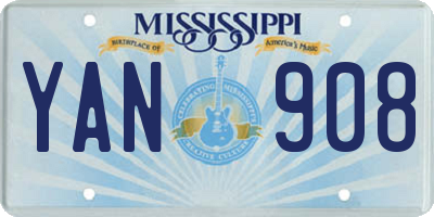 MS license plate YAN908
