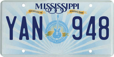 MS license plate YAN948