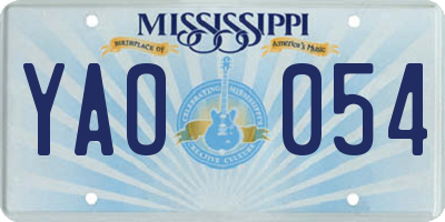 MS license plate YAO054