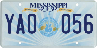 MS license plate YAO056