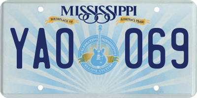 MS license plate YAO069