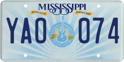 MS license plate YAO074