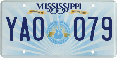 MS license plate YAO079