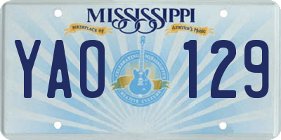 MS license plate YAO129
