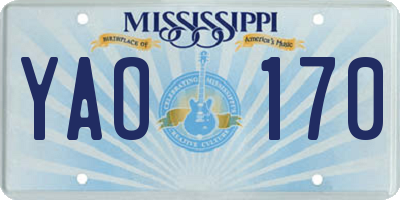 MS license plate YAO170