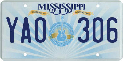 MS license plate YAO306
