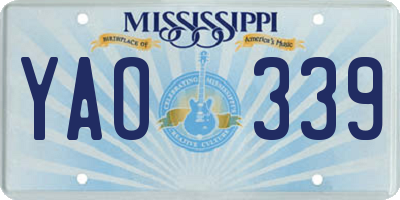 MS license plate YAO339