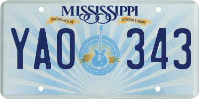 MS license plate YAO343