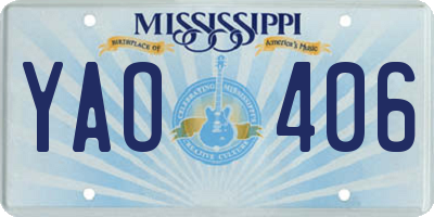 MS license plate YAO406
