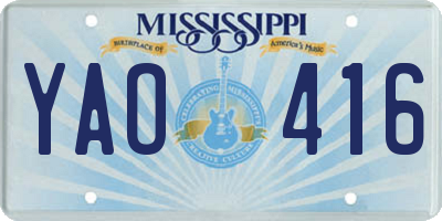MS license plate YAO416