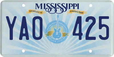 MS license plate YAO425