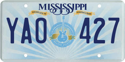 MS license plate YAO427