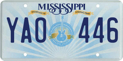 MS license plate YAO446