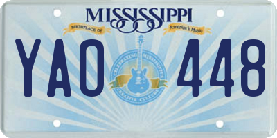 MS license plate YAO448