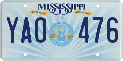 MS license plate YAO476