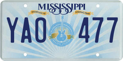 MS license plate YAO477