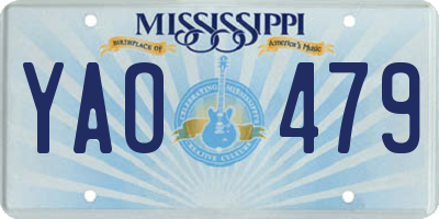 MS license plate YAO479