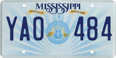 MS license plate YAO484