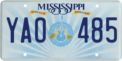 MS license plate YAO485