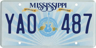MS license plate YAO487
