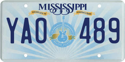 MS license plate YAO489