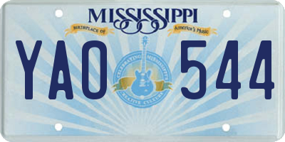 MS license plate YAO544