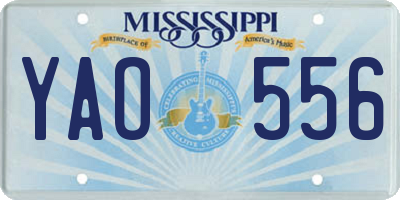 MS license plate YAO556
