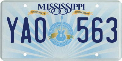 MS license plate YAO563