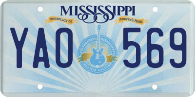 MS license plate YAO569
