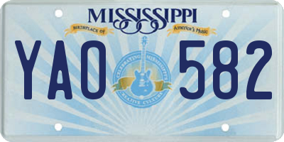 MS license plate YAO582