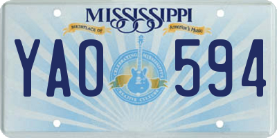 MS license plate YAO594