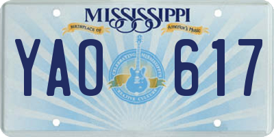 MS license plate YAO617
