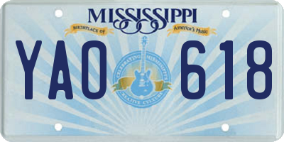 MS license plate YAO618