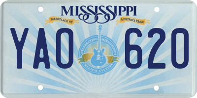 MS license plate YAO620