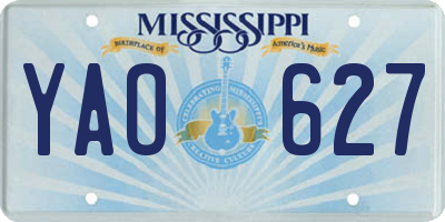 MS license plate YAO627