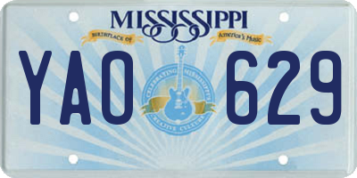 MS license plate YAO629