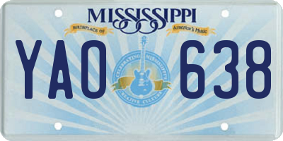 MS license plate YAO638