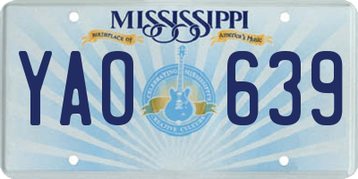 MS license plate YAO639