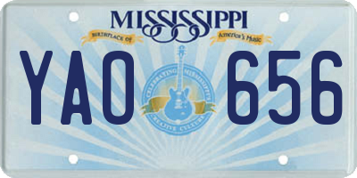 MS license plate YAO656