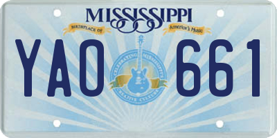 MS license plate YAO661
