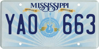 MS license plate YAO663