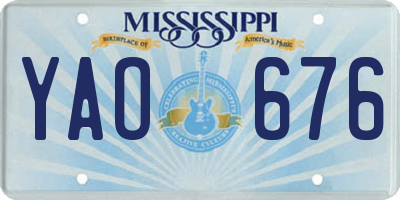 MS license plate YAO676
